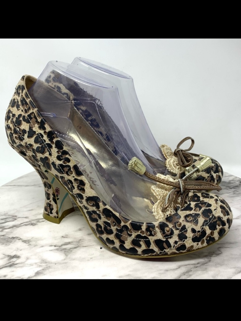 Irregular Choice Edna Cheetah Tassel Bow Lace Rococo Pumps 10 Coquette Kawaii